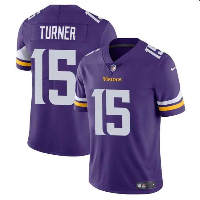 Men & Women & Youth Minnesota Vikings #15 Dallas Turner Purple 2024 Draft Vapor Untouchable Limited Stitched Jersey->minnesota vikings->NFL Jersey